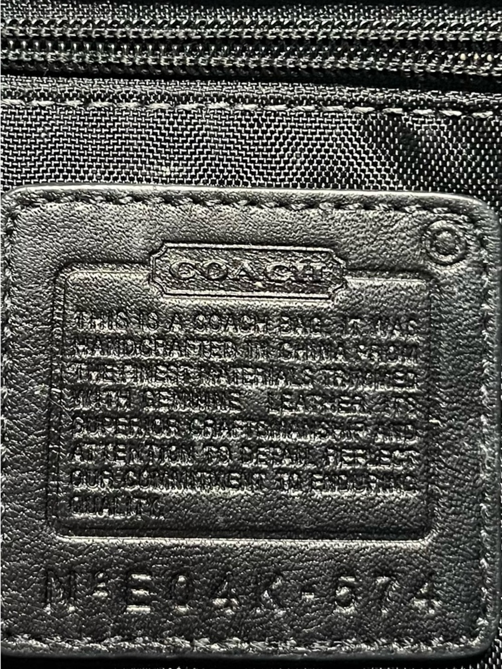 Coach Black Patent Logo Pouch with Tan Accent - Picture 8 of 10